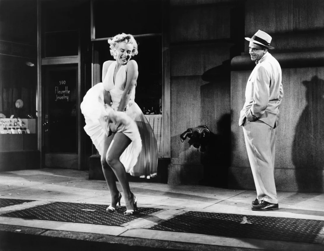 marilyn monroe in iconic white dress in the move the seven year itch